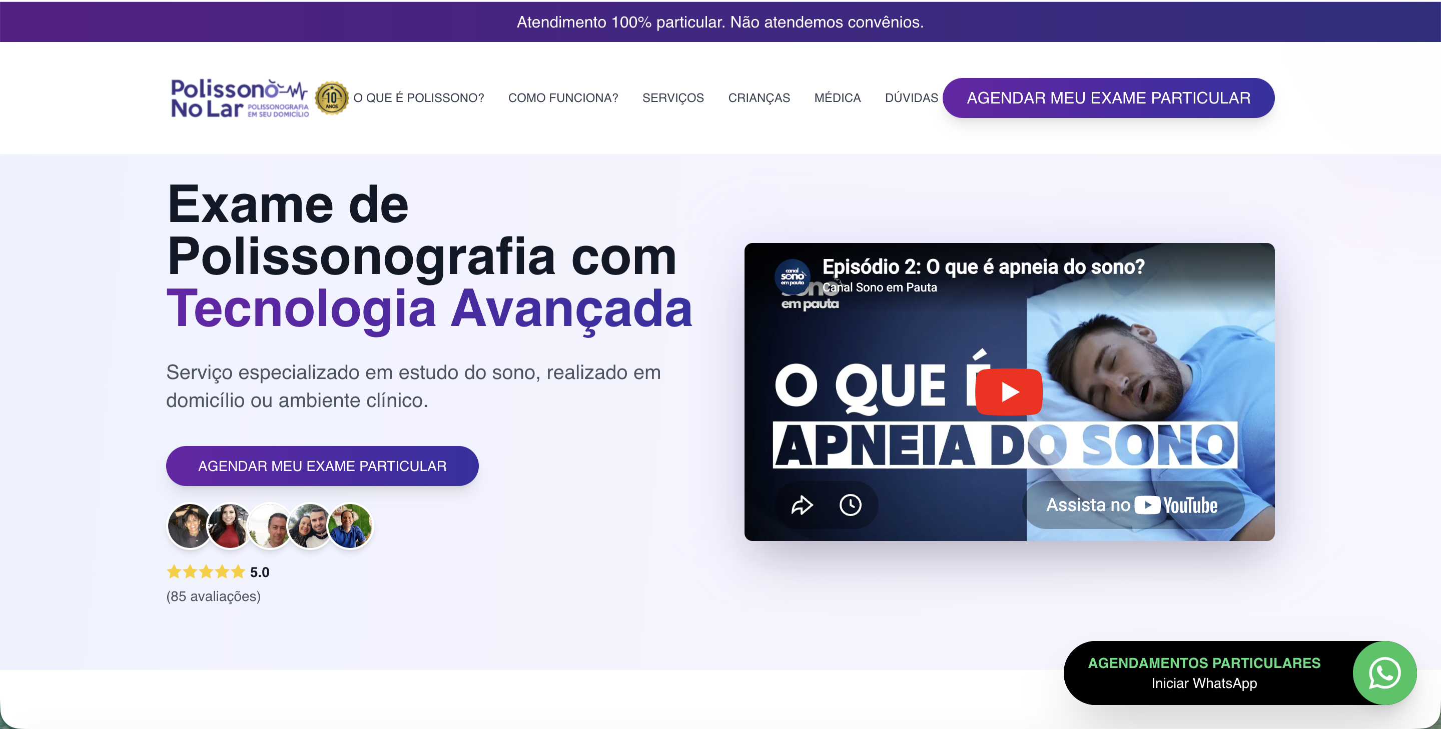 Landing page Polissono No Lar